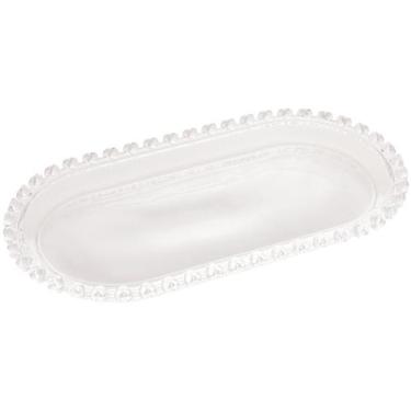 Imagem de Travessa de Vidro Cristal Bandeja Petiscos Biscoitos Bolachas Oval Cor