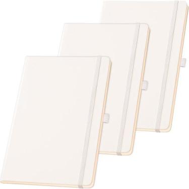 Imagem de Kit 3x Caderneta de Anotações 13,7x21cm 80 Fls Pautadas Branco - TopGe