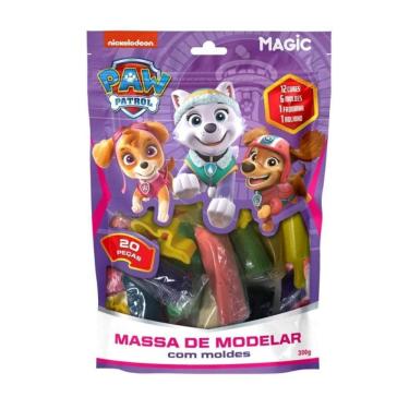 Imagem de Massa de modelar 12 cores 6 moldes 2 itens - patrulha canina - pacote roxo
