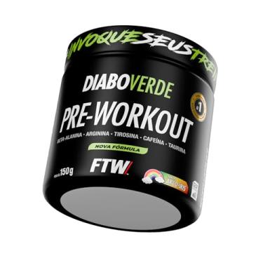 Imagem de FTW Pré-Treino Diabo Verde - Energia Extrema, Força e Foco - Potência Hardcore com Cafeína, Beta-Alanina - Para Treinos Intensos - sabor: Arco Iris - Pote 150g