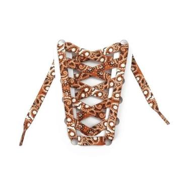 Imagem de Cadarços Planos Dourados Para Tênis Esportivos, Casuais, Basquete E Tê