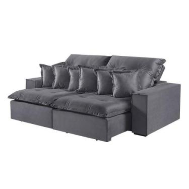 Imagem de Sofá 4 Lugares Retrátil E Reclinável M-144 Veludo Martins Grafite - MA