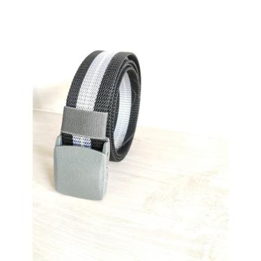 Imagem de Cinto Masculino OEM Moda Largo de Nylon com Fivela de PVC Plástico 3.8 cm X 120 cm Pret...