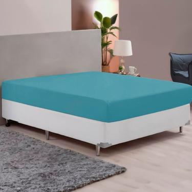 Imagem de Lençol Avulso Queen Malha Liso 100% Algodão com Elástico Estampa Sólida Vivaldi