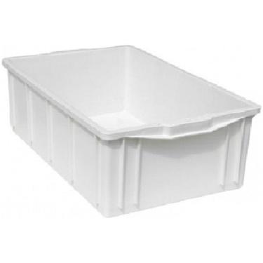 Imagem de Kit com 6 Caixa Plástica 39,5L com Tampa para Organização em Plástico Preto e Branco Hi...