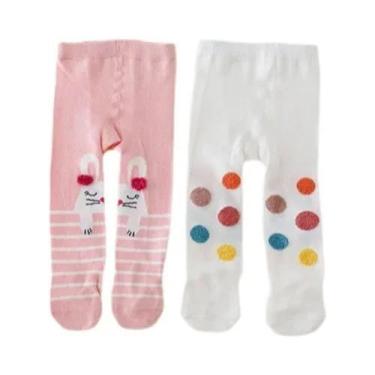 Imagem de Conjunto De Meias De Algodão Para Bebê Menina Com Estampa 0-12M, Meias