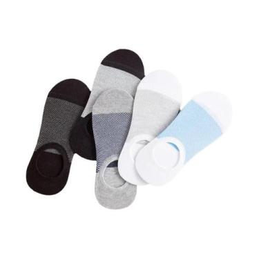 Imagem de Meias De Cano Curto Masculinas Antiderrapantes De Fibra De Bambu, 5 Pa