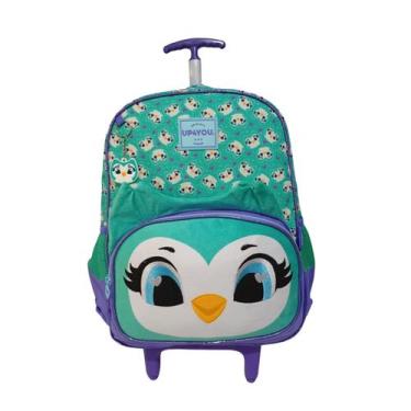 Imagem de Mochila de Carrinho Escolar Infantil Luxcel Coala/Corujinha Cor:Verde,