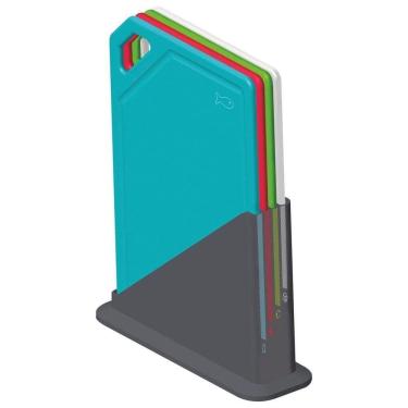 Imagem de Conjunto de Tábuas de Corte Mixcolor em Polipropileno com Suporte para Cozinha Colorido...