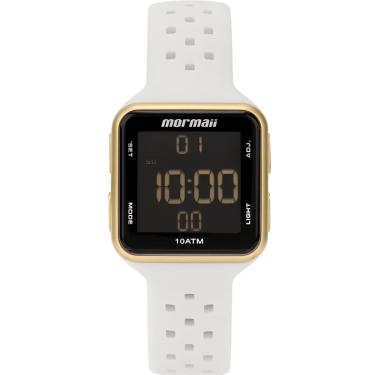Imagem de Relógio MORMAII feminino digital branco dourado MO19800D/8D