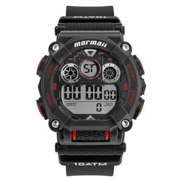 Imagem de Relógio MORMAII masculino digital preto vermelho MO8005/8P