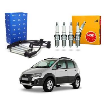 Imagem de Kit Vela Ngk Cabo Idea Adventure 1.8 8v 2006 A 2010 - Delphi