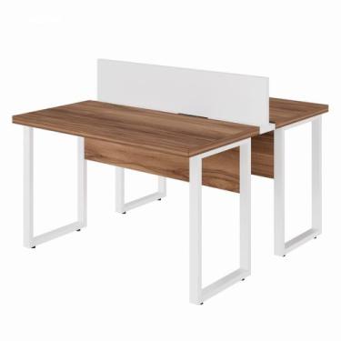 Imagem de Estação de Trabalho Dupla 1,201,35m sem Gavetas c/ ponto de tomada PÉ 