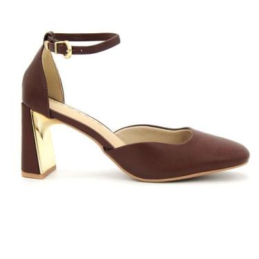 Imagem de Scarpin Ramarim Original 2518103 Sapato Salto Festa Feminino, 35, Marr