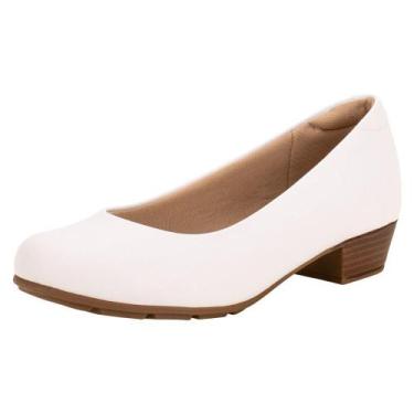 Imagem de Sapato feminino salto grosso modare 7032500, Branco, 35