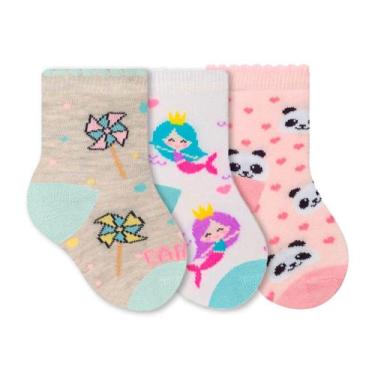 Imagem de Meia Bebê Menina 21a 24 Cano Longo 3 Peças Sortida - SELENE
