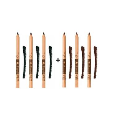 Imagem de Avon - Kit 6 Lápis Delineador Olhos 3 Preto+3 Marrom - 1,1g Preto