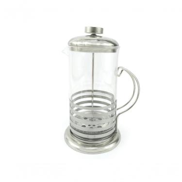 Imagem de Cafeteira Prensa Francesa Livon Listrada para Preparo de Café em Vidro e Aço Inoxidável Desmontável Transparente Negócio