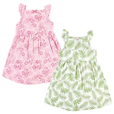 Imagem de Hudson Baby Vestidos de algodão para bebês meninas, Palmeira, 9-12 Meses