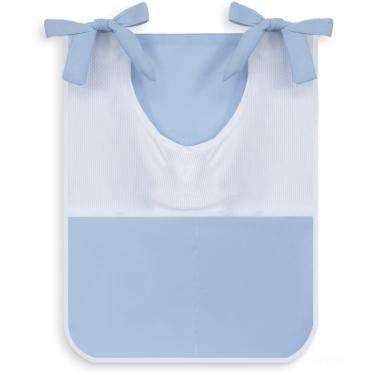 Imagem de Porta Trecos Bebê Individual 100% Alg. Nanna Baby - Azul com Branco