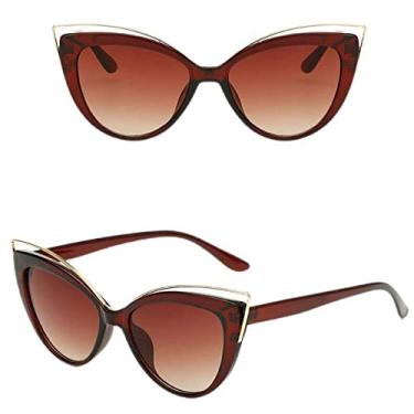 Imagem de Óculos de Sol Olho de Gato Feminino Moda Vintage Borboleta Espelho Óculos de Sol Feminino Estilo Retrô Verão Óculos de Metal Luxo, 5, China