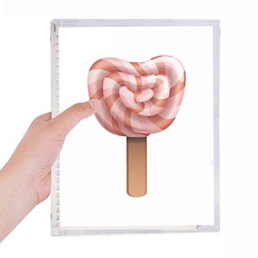 Imagem de Caderno de picolés de sorvete vermelho com folhas soltas para diário recarregável