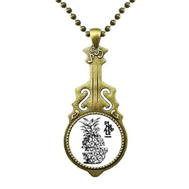 Imagem de DIYthinker PineFruit Trend Colar de desenho de linha de frutas com pingente de música de guitarra antiga