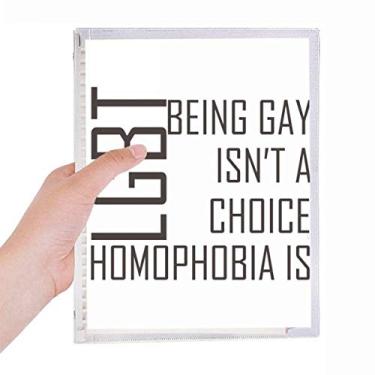 Imagem de LGBT Bandeira de arco-íris Escolha ou Não Caderno Folhas Soltas Diário Recarregável Papelaria