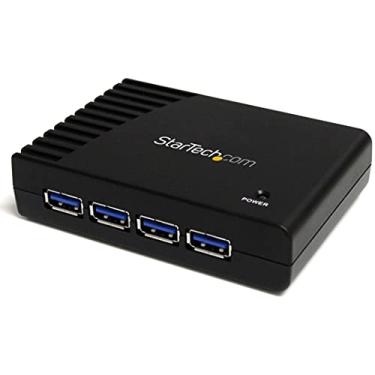 Imagem de StarTech. Hub de 4 portas USB 3.0 SuperSpeed com adaptador de alimentação – 5 Gbps – Dock USB portátil multiportas IT Pro – Hub de expansão de porta USB para PC/Mac (ST4300USB3)
