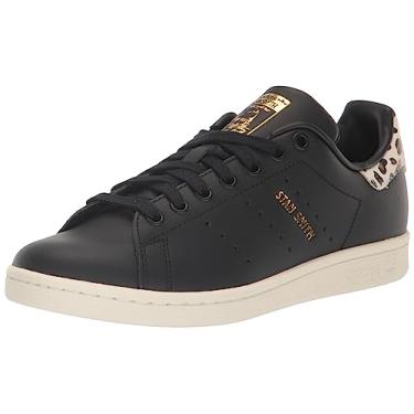 Imagem de adidas Originals Tênis feminino Stan Smith, Preto/Cor do Fornecedor/Dourado Metálico, 11