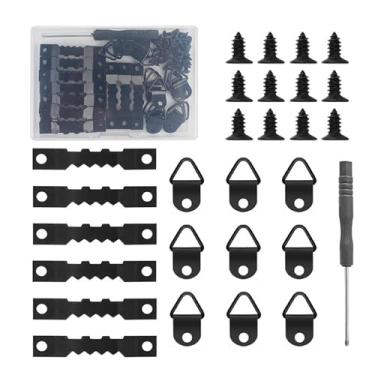 Imagem de Deevoka 151 pçs cabides de imagem dente de serra variados cabides com parafusos para projetos de artesanato diy telas pintadas painéis de arte