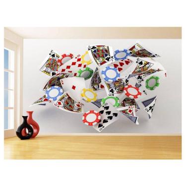 Imagem de Papel De Parede 3D Salão De Jogos Cartas Poker 3,5M Jcs58