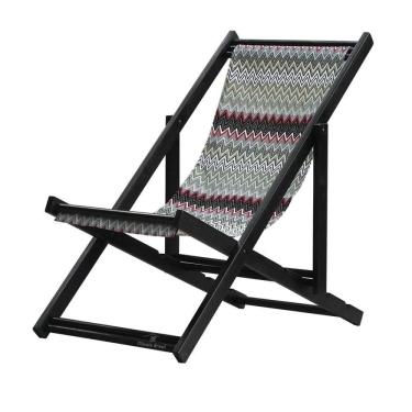 Imagem de Espreguiçadeira Preguiçosa Dobrável sem Braço Black Tecido Chevron Chevron Vermelho