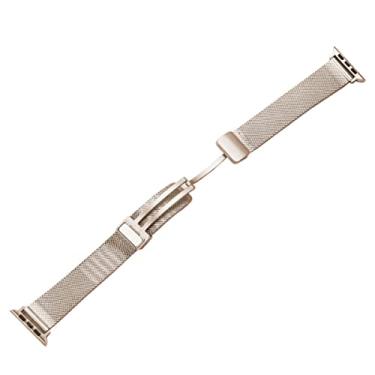 Imagem de Pulseira de relógio Milanese compatível com Apple Watch pulseira de 49 mm, 45 mm, 44 mm, 42 mm, 41 mm, 40 mm, 38 mm, fecho magnético, fecho magnético, para iWatch Series Ultra 8, 7, 6, 5, 4, 3, 2, 1, SE, feminino e masculino