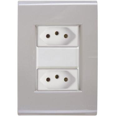 Imagem de Cj Duas Tomadas Dupla 10a Liz Fendi Tramontina Completo Pronto Tramontina