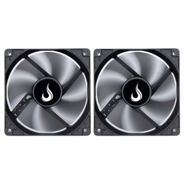 Imagem de Kit 2 Cooler Fan Rise Mode 120mm 12v Preto - RM-BK-01-FB