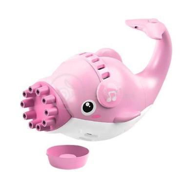 Imagem de Golfinho Bolhudo Lança Bolhas Sabão Criança Infantil Rosa 4