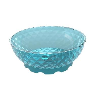 Imagem de Generic Cesta de drenagem caixa armazenamento misturador vegetal manual multifuncional fabricante salada tigela frutas lavadora secador para ferramentas loja, Azul