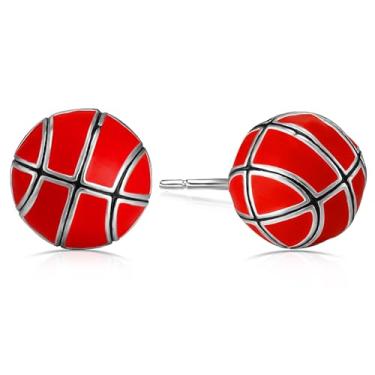 Imagem de VULETO Brincos esportivos para mulheres, homens, beisebol, futebol, vôlei, futebol, basquete, pickleball, acessórios para mulheres, mães, fãs de esportes, amantes de esportes, joias, presentes, Cobre,