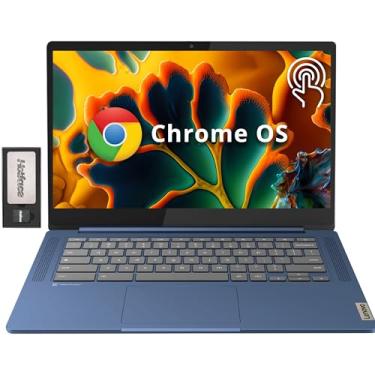 Imagem de Lenovo IdeaPad Slim 3 Chromebook, tela sensível ao toque antirreflexo IPS FHD de 14 polegadas, MediaTek Kompanio 520, 4 GB LPDDR4X, 224 GB de armazenamento (64 GB eMMC + conjunto de estação de