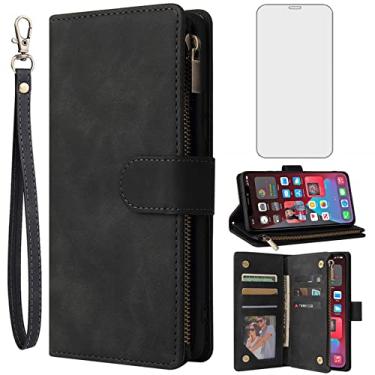 Imagem de Asuwish Compatível com iPhone XR capa carteira de vidro temperado protetor de tela flip capa porta-cartão capas de celular para iPhoneXR iPhone10R i Phonex 10XR 10R 10 R RX CR iPhoneXRcases mulheres