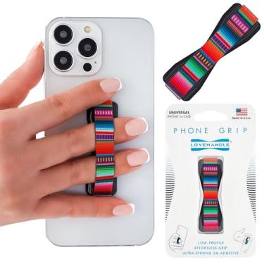 Imagem de Punho de Telefone LOVEHANDLE para a maioria dos smartphones e mini-pastilhas, Serape design colorido Elastic dedo cinta com base Preto, LH-01Serape