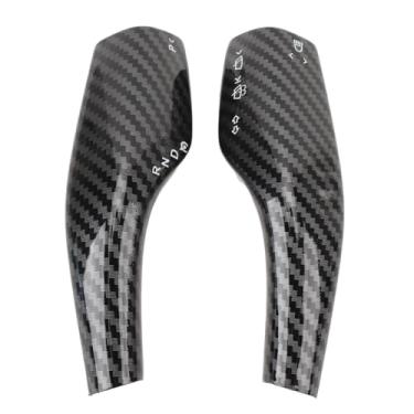 Imagem de 1 par Capa de Alavanca de Direção Capa de Mudança de Engrenagem à Prova de Deformação Decorativa Capa Protetora Alavanca de Mudança de Engrenagem para Veículo (Padrão de fibra