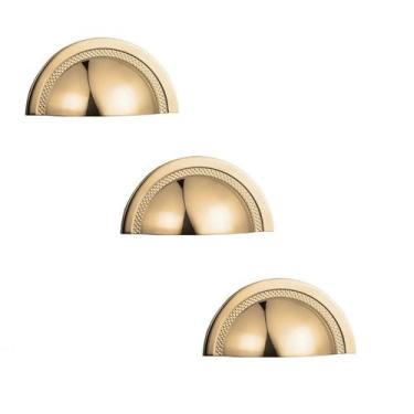 Imagem de Kit 3 puxador shell 48 mm zen gold (dourado brilhante) zp4319.a00 conc