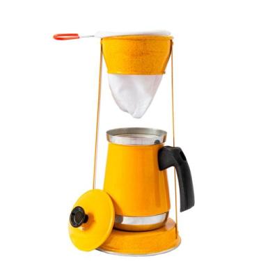 Imagem de Bule Com Mancebo Coador De Cafe Retro em Alumínio - Colorido - Global 