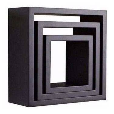 Imagem de Kit 3 Nichos Decorativo Mdf Quadrado Quarto Sala Decoração Escritório 