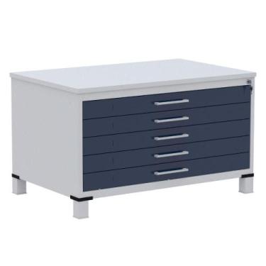 Imagem de Mapoteca 5 Gavetas Pandin 120 cm (Larg) Inmetro Tampo MDP Cinza Estrut