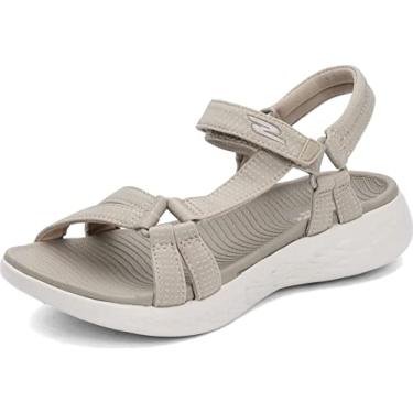 Imagem de Skechers Sandália esportiva feminina Performance on-the-Go 600-Brilliancy, natural, 12 M EUA, Natural, 12