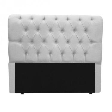 Imagem de Cabeceira King Size Branca 193cm Estofada Capitone Madrid para cama bo