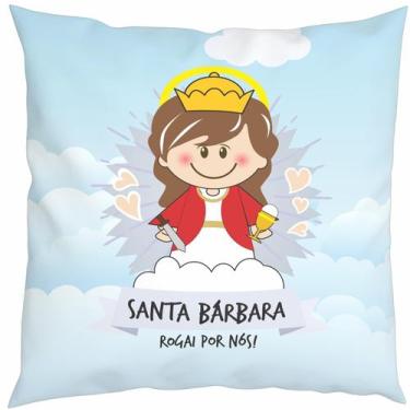 Imagem de Almofada Com Enchimento Oração Santinho Santa Bárbara - Core Decore